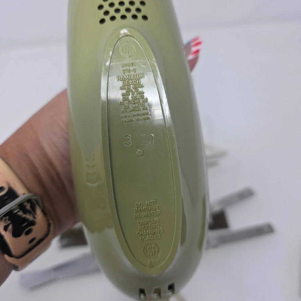 Hamilton Beach Electric Knife 275-2 Avocado Green Vintage MCM Scovill USA Made